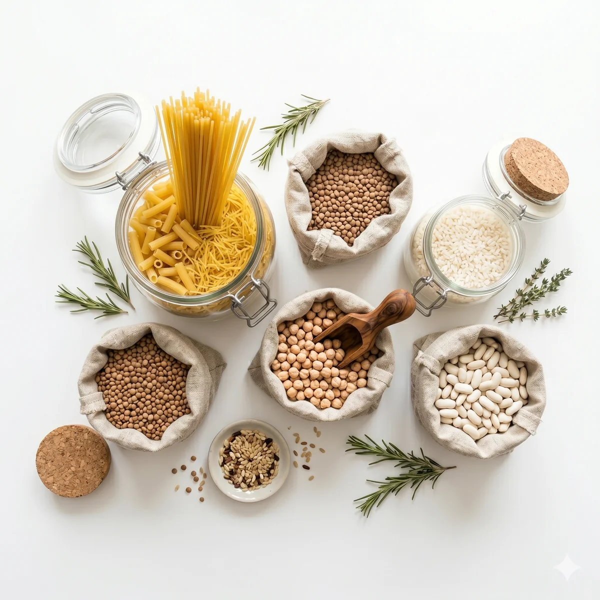 Cereales, granos y pastas